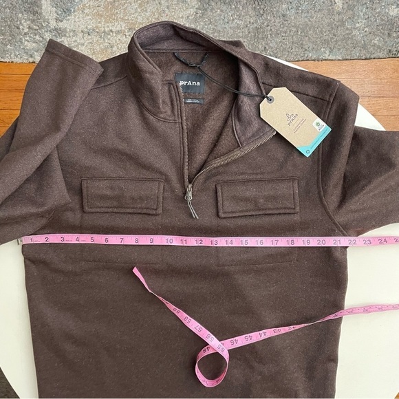 PrAna Men’s Brookland 1/4 Zip Sweater Pumpernickel Brown Size Large New - Picture 6 of 10